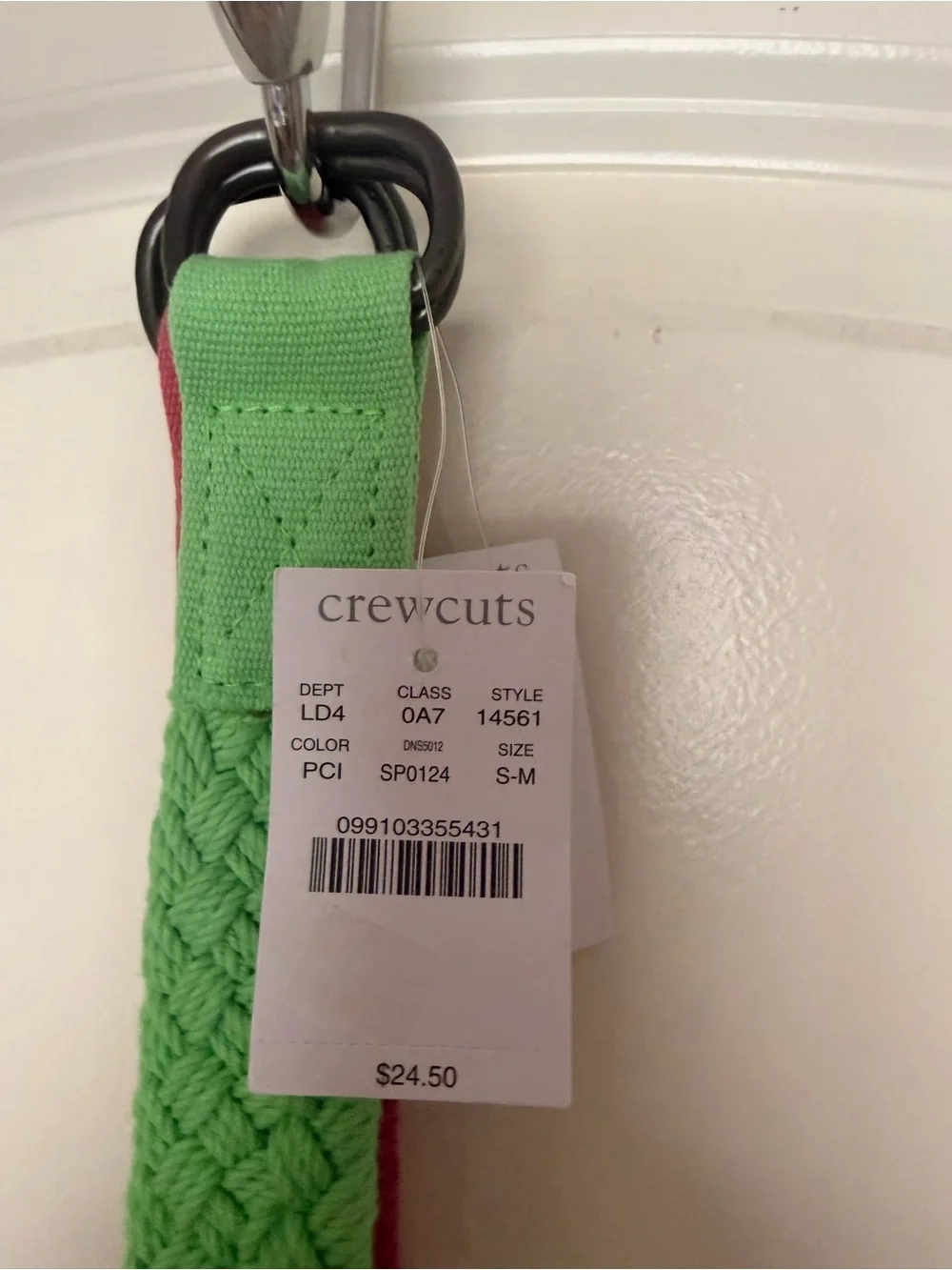 Crewcuts Braided Lime Green and Pink Belt